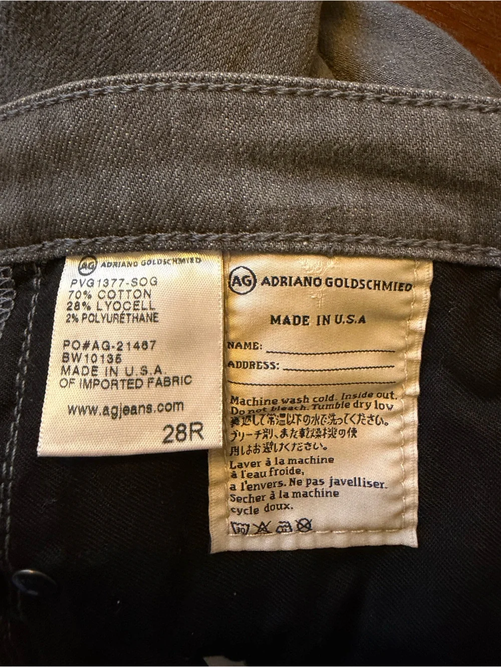 AG Adriano Goldschmied The Stevie Ankle Gray Slim Straight Jeans 28 Made USA